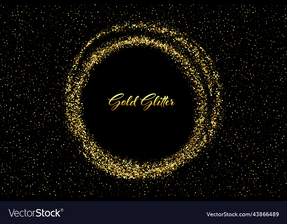 Shiny golden circle frame sparkling Royalty Free Vector