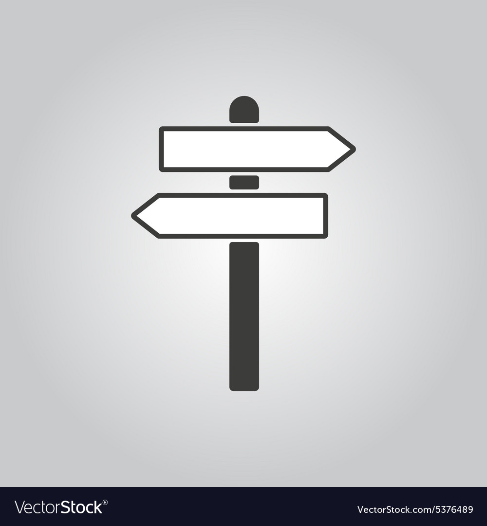 Signpost icon pointer symbol flat