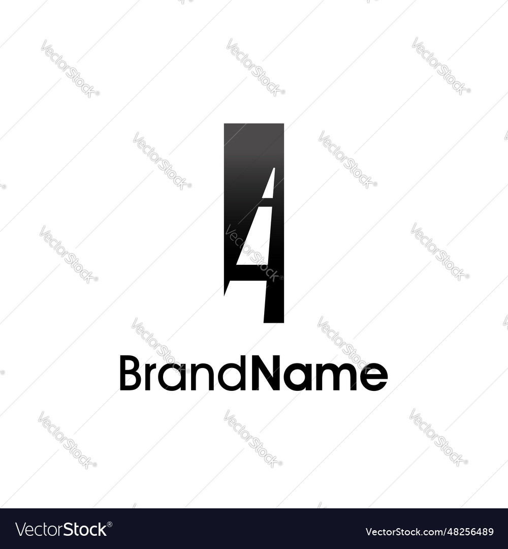 Simple and minimalist initial i road way vector image Simple and minimalist initial i road way