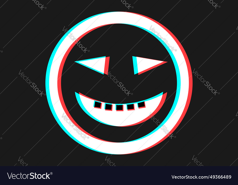 Smile or emoji icon in blue and red colors