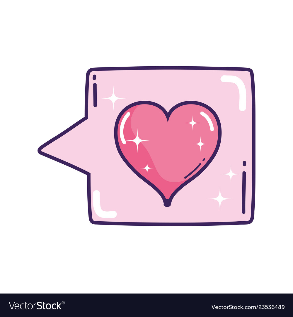 Speech bubble with heart love