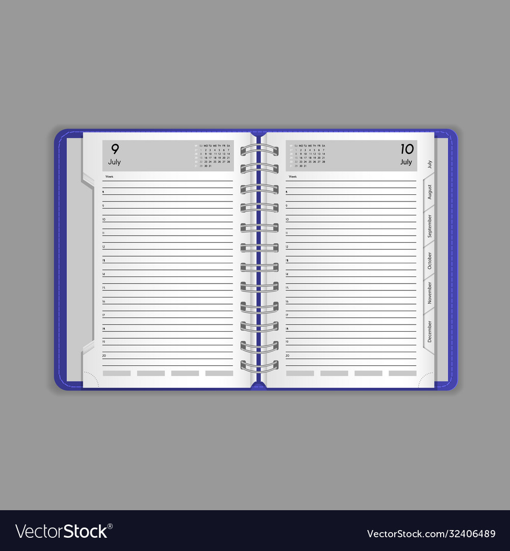 Template layout beautiful realistic notebook