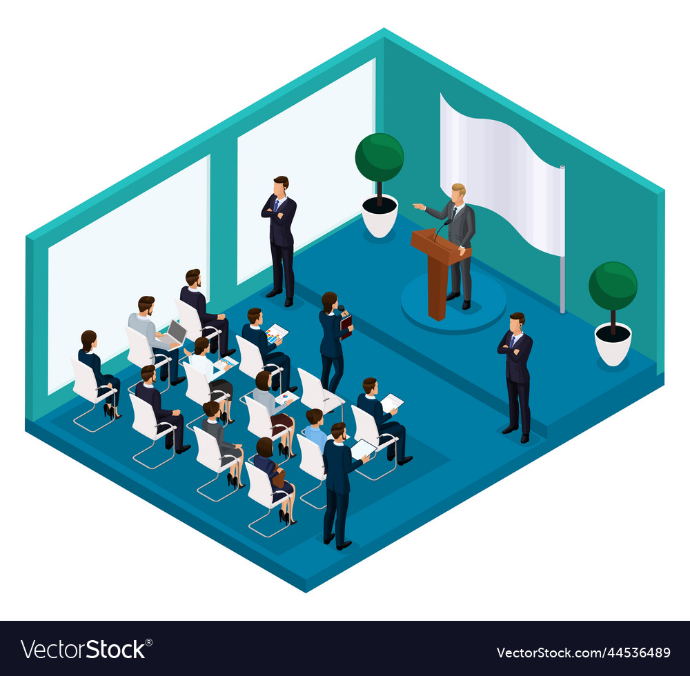 Trendy isometric people 3d businessmen