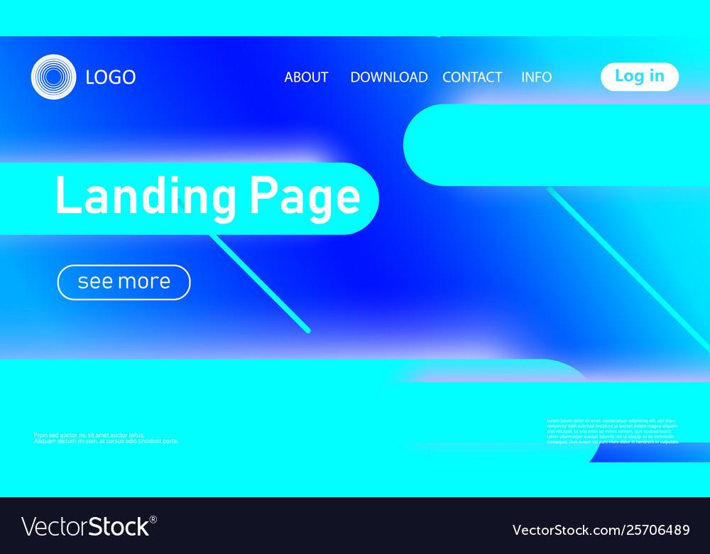 Website landing page material design Royalty Free Vector
