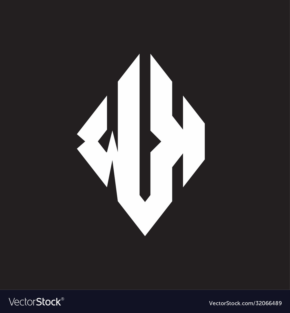 Wk logo monogram with sharp square design template Vector Image Wk logo monogram with sharp square design template
