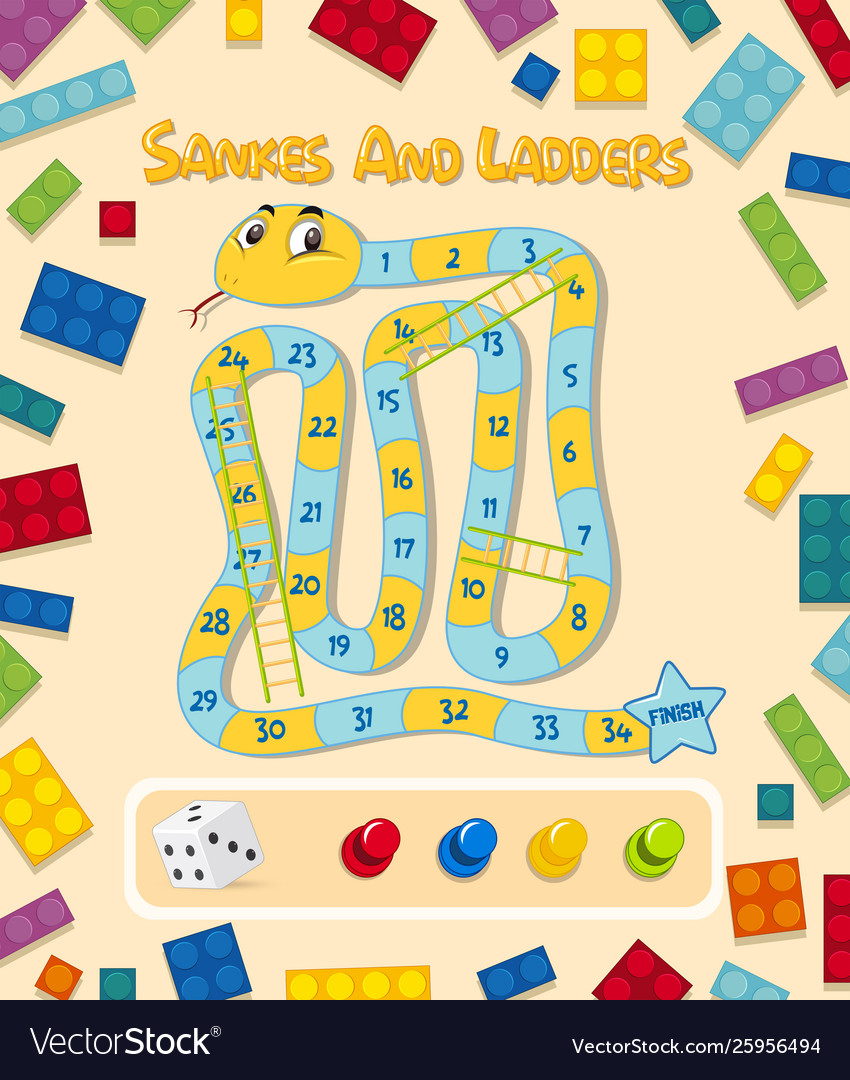 Premium Vector  Board game template snakes and ladders