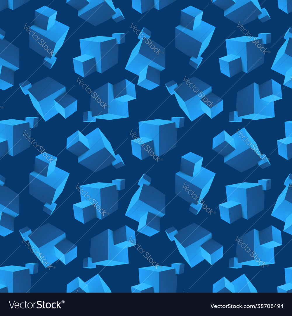 Abstract seamless pattern with overlapping blue vector image Abstract seamless pattern with overlapping blue