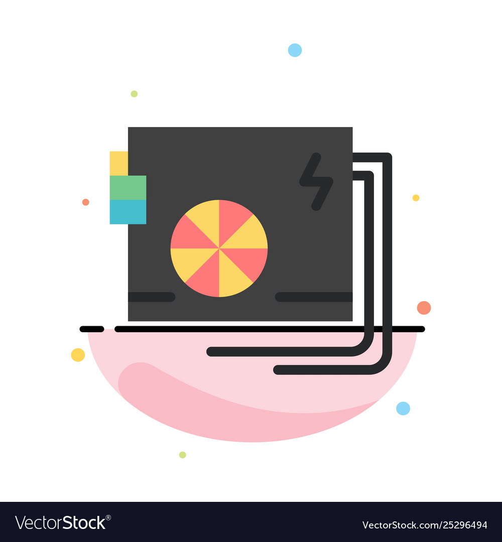 Ac computer part power supply abstract flat color vector image Ac computer part power supply abstract flat color