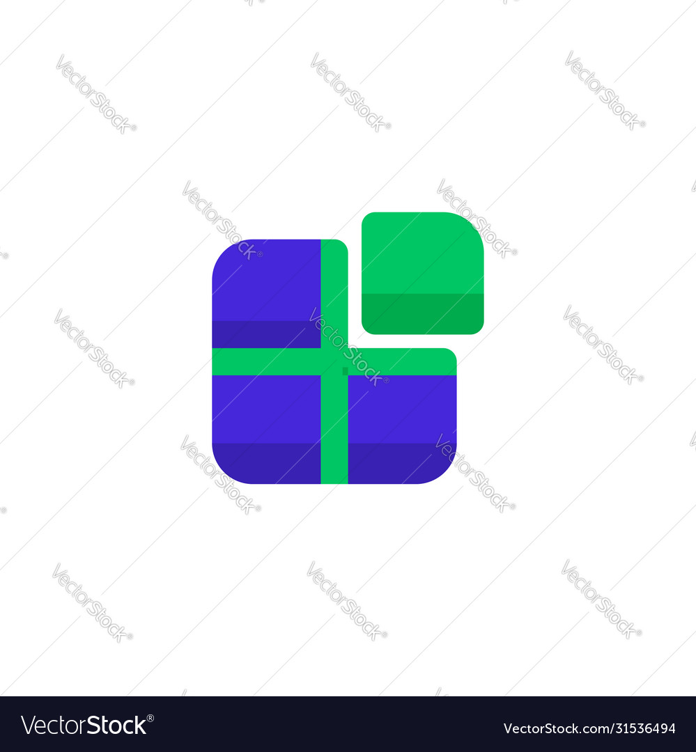 Application icon design four square with one box vector image Application icon design four square with one box