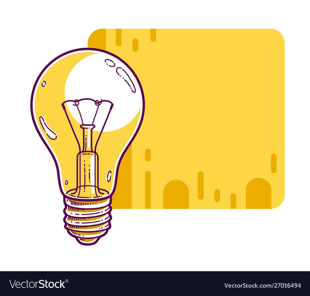 Background with light bulb lamp and copy space vector image Background with light bulb lamp and copy space