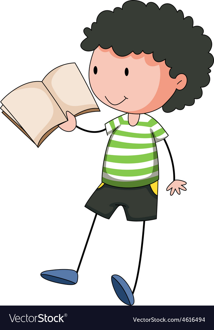 Boy reading Royalty Free Vector Image - VectorStock