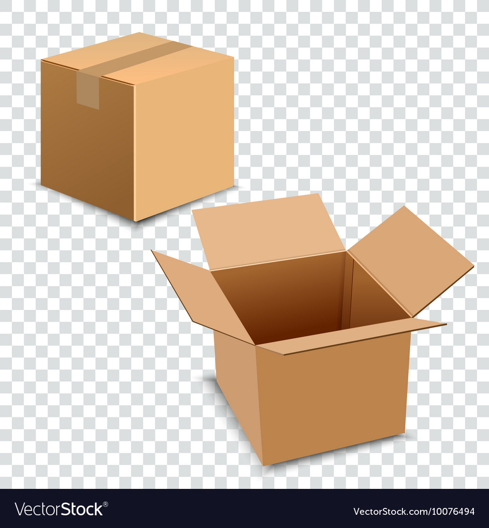 Brown carton delivery packaging box isolated on Vector Image