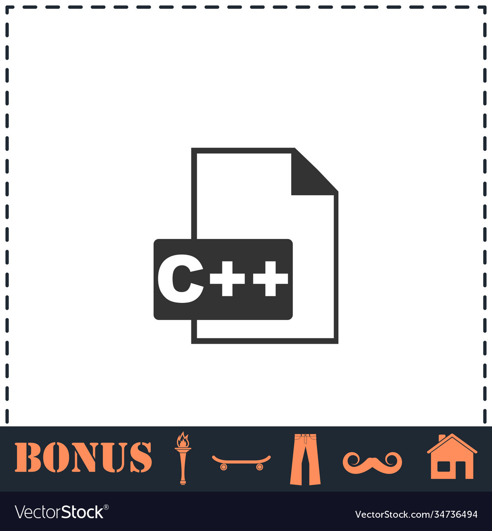 C file icon flat vector image C file icon flat