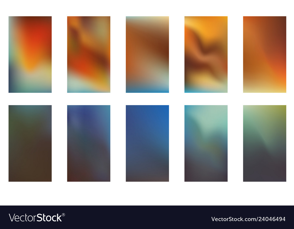 Collection of abstract gradient mesh futuristic
