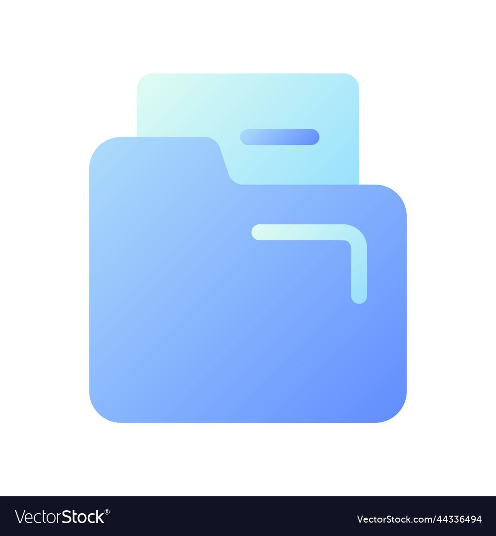 Document in folder pixel perfect flat gradient vector image Document in folder pixel perfect flat gradient