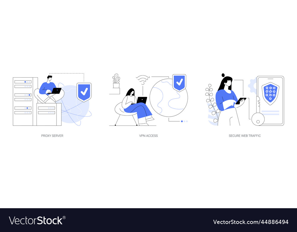 Internet security settings abstract concept vector image Internet security settings abstract concept