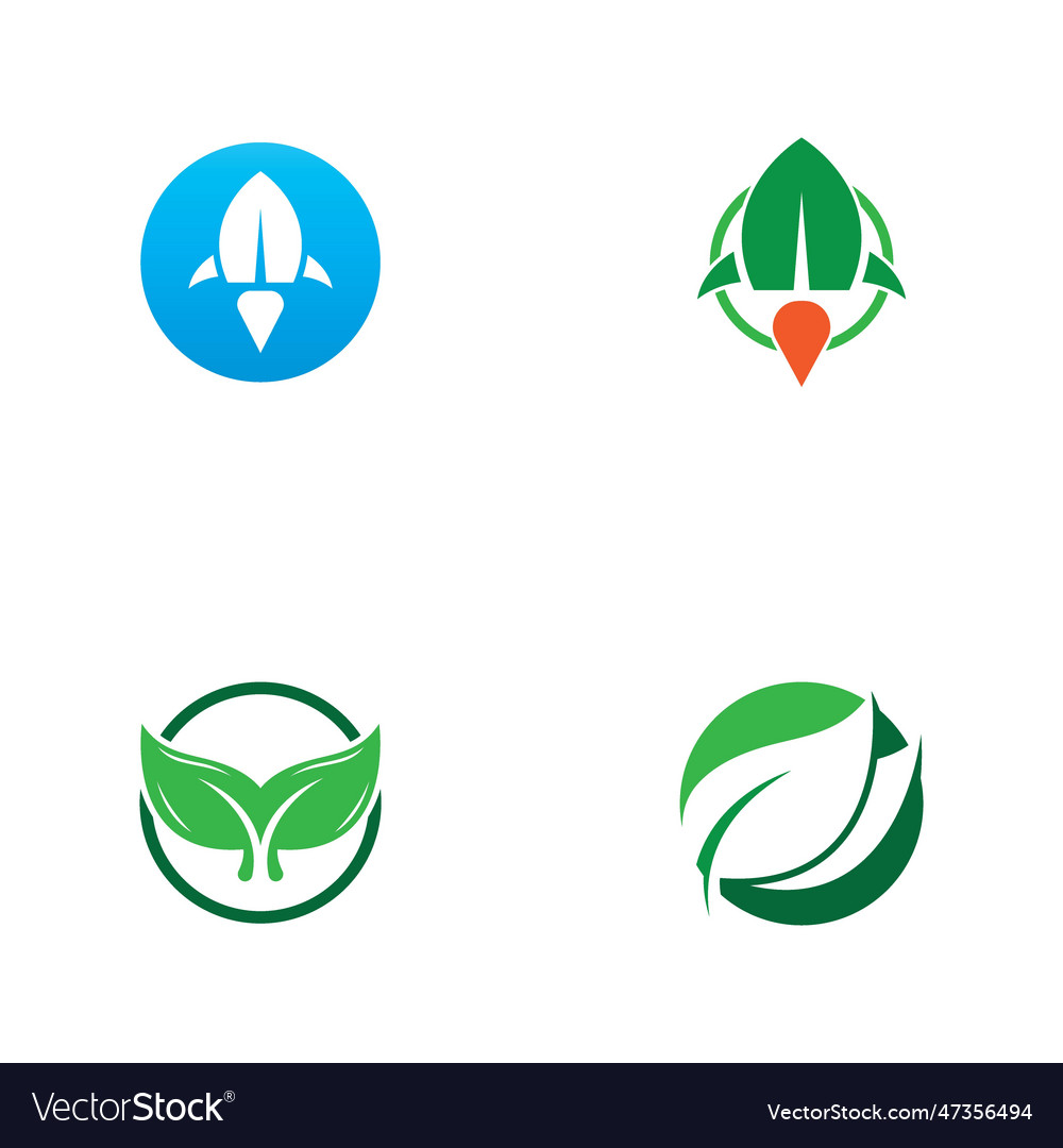 Leaf logo and images template Royalty Free Vector Image