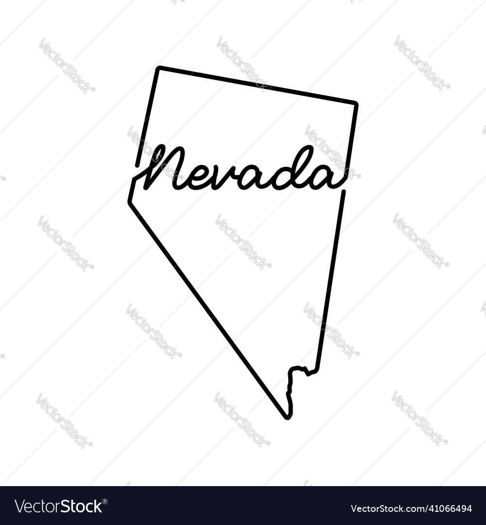 Nevada us state ski map mit der handschriftlichen