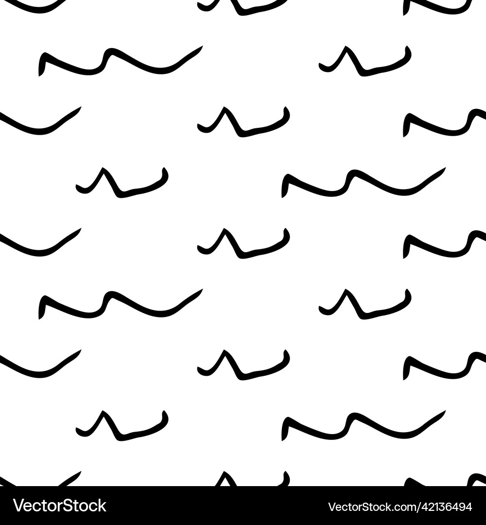Seamless pattern with sketch squiggle Royalty Free Vector