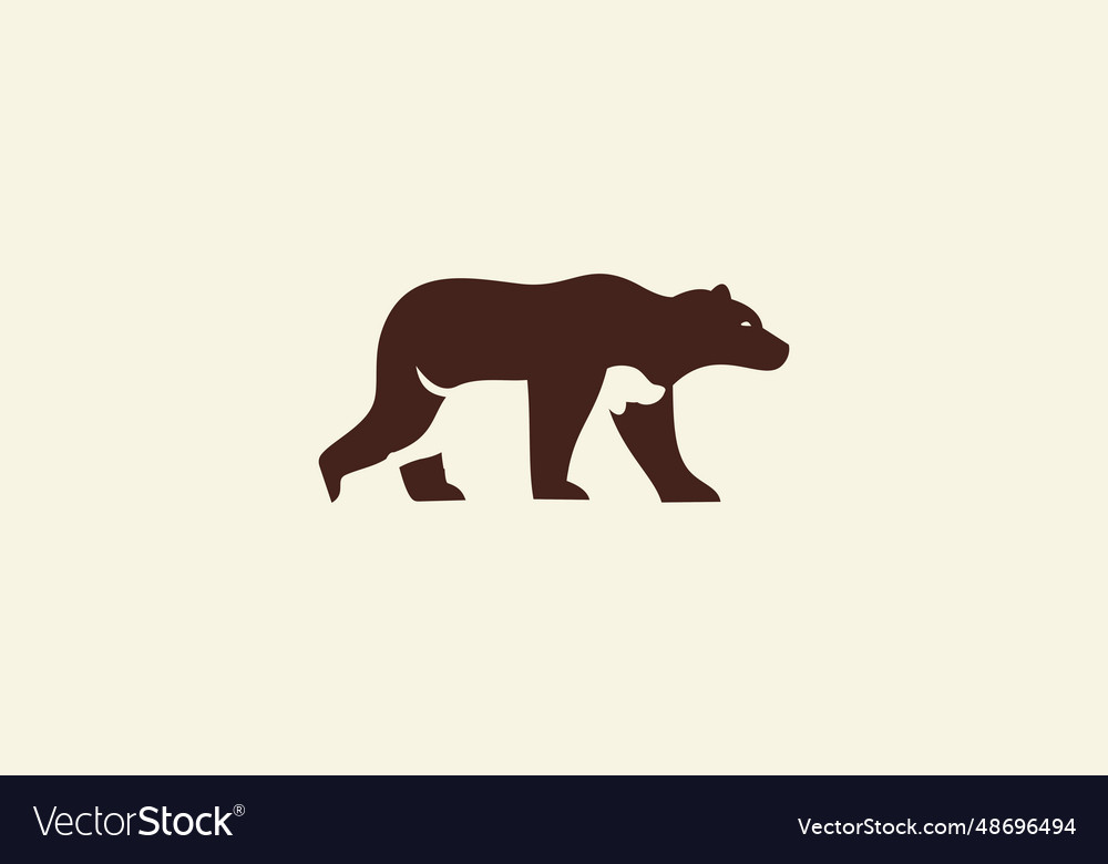 Silhouette bear and dog logo