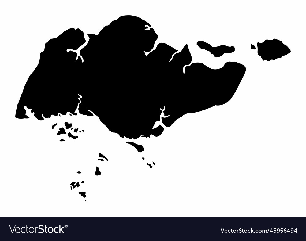 Singapore Map Silhouette Royalty Free Vector Image