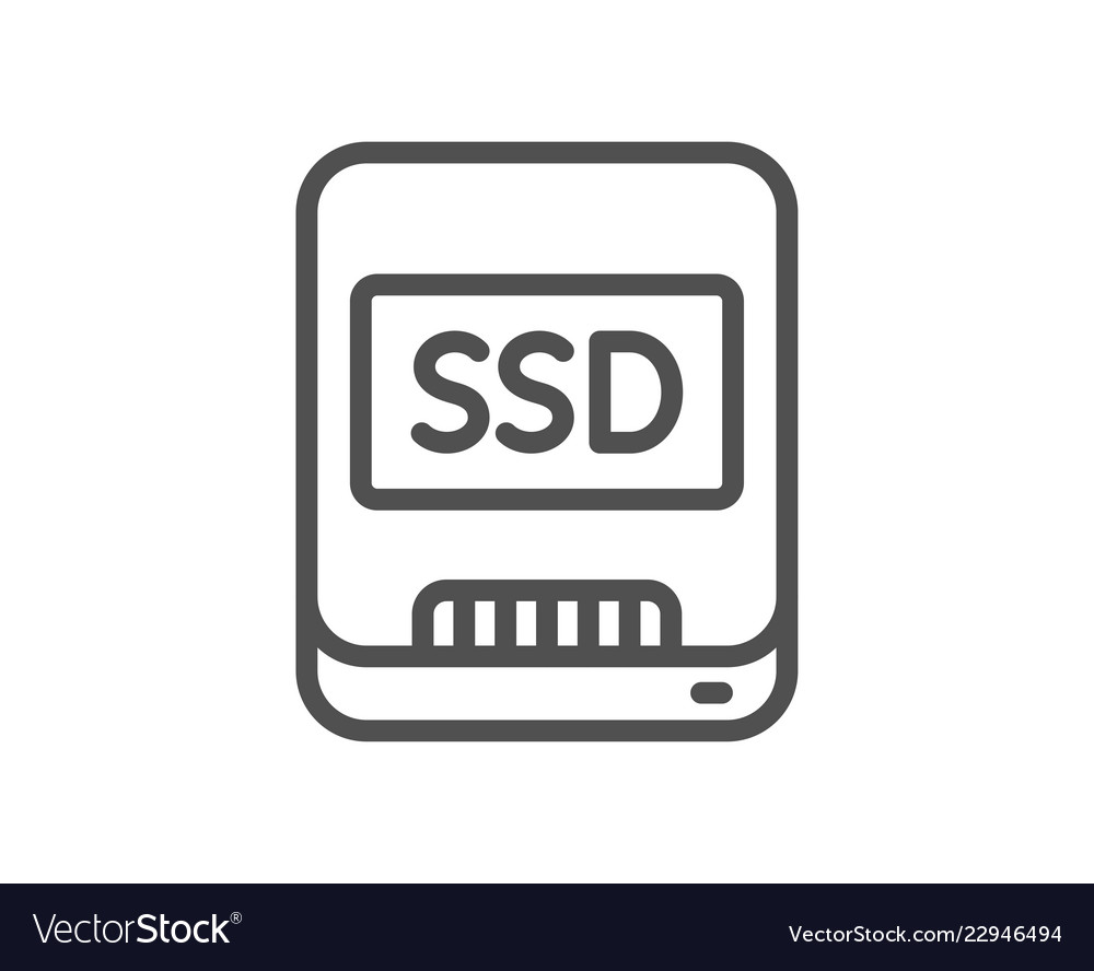 Ssd line icon computer memory component sign