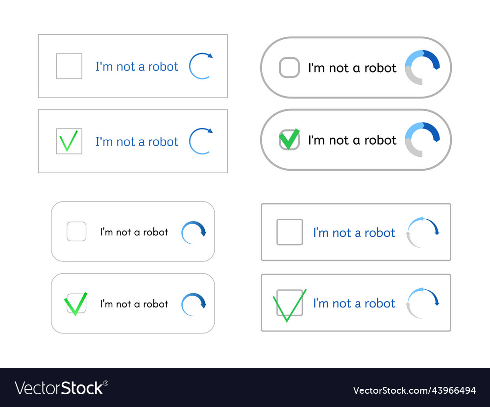 Template for entering captcha im not a robot vector image Template for entering captcha im not a robot
