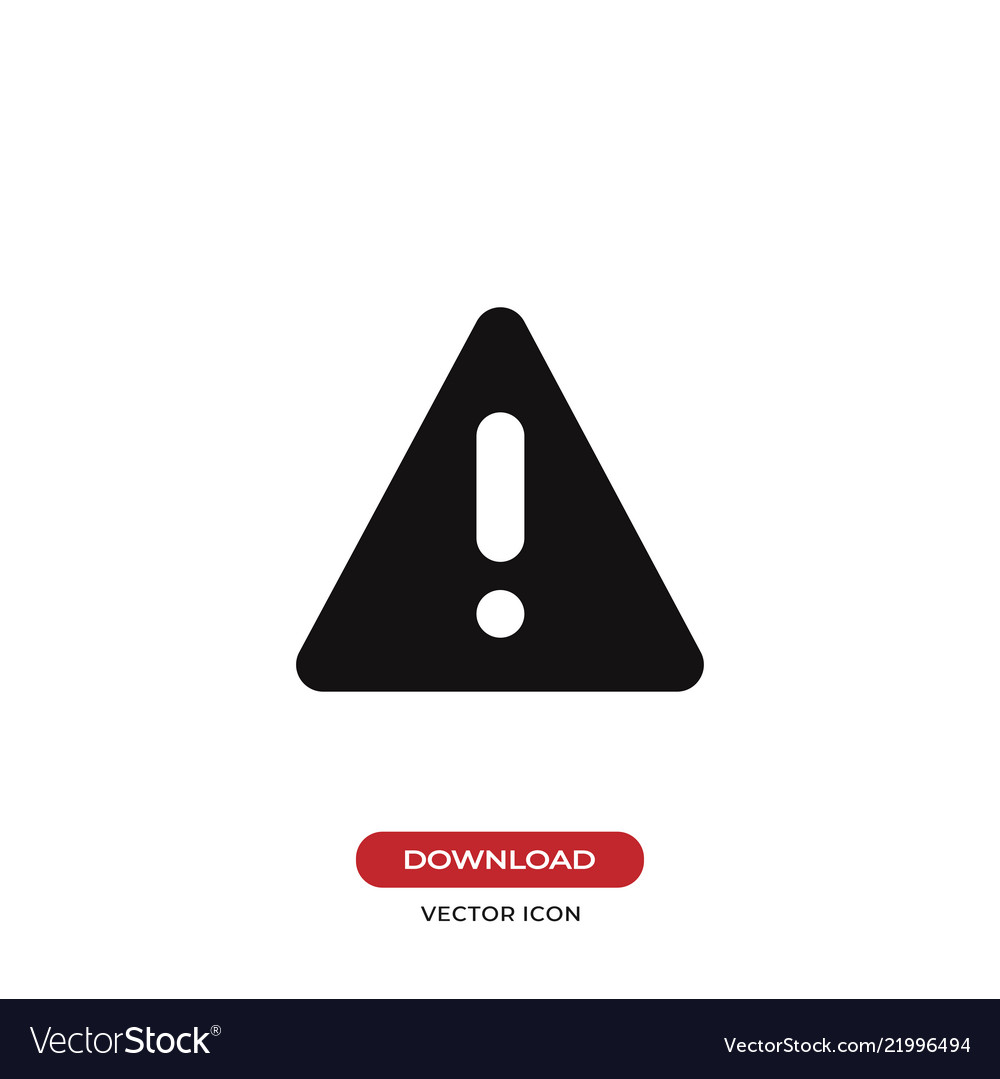Warning triangle icon error alert problem failure Vector Image Warning triangle icon error alert problem failure