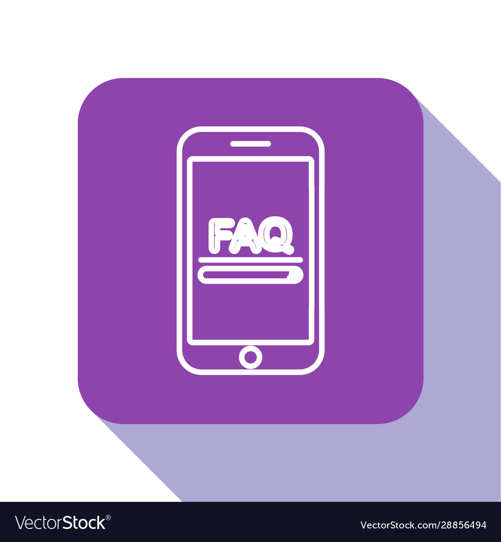 White line mobile phone with text faq information Vector Image White line mobile phone with text faq information