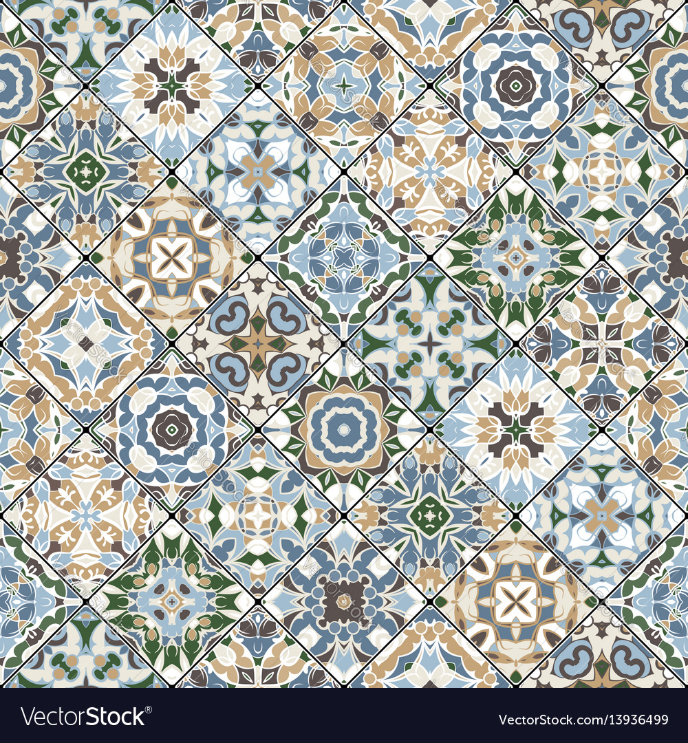 Abstract patterns in the mosaic set vector image Abstract patterns in the mosaic set