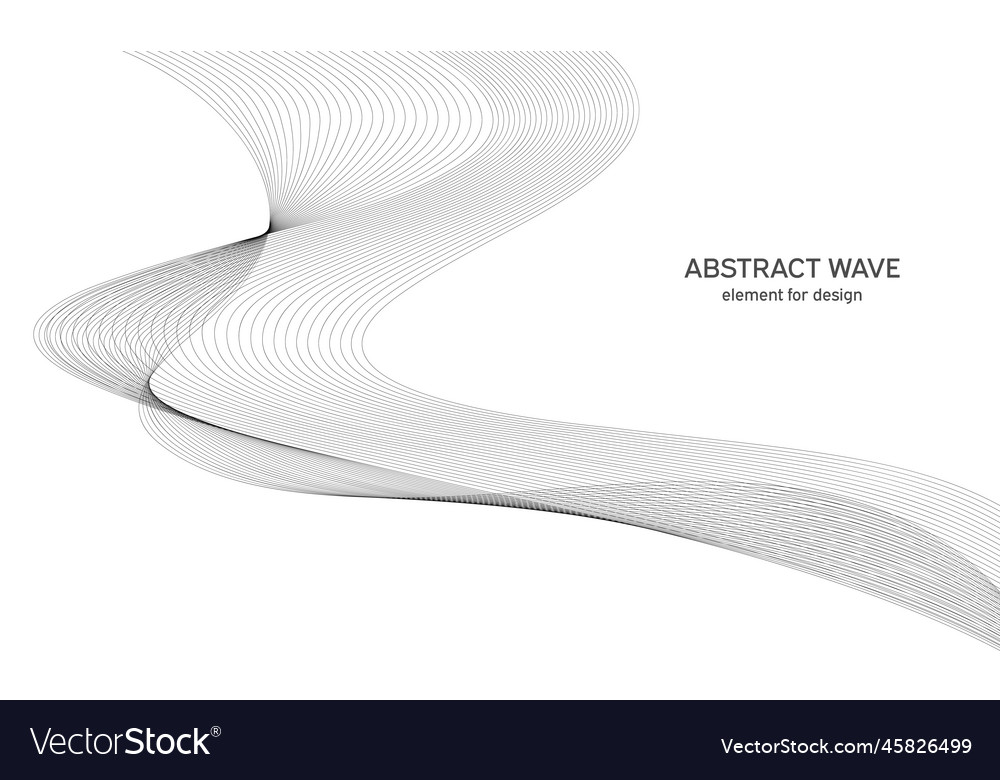 Abstract Wave Element - Line Art