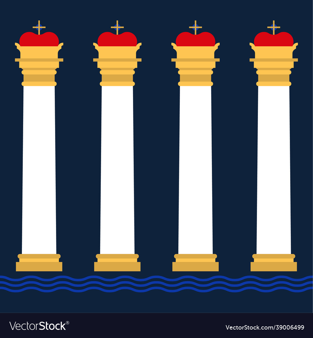 Ancient columns seamless pattern set vector image Ancient columns seamless pattern set