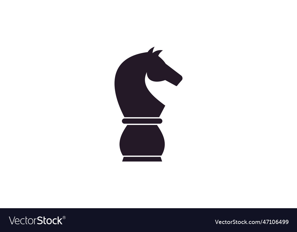 Black chess knight horse silhouette logo design Vector Image