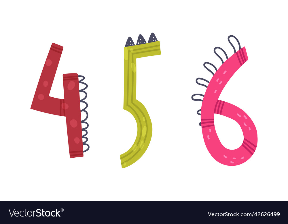 Dinosaur number or numeral with spikes isolated Vector Image Dinosaur number or numeral with spikes isolated