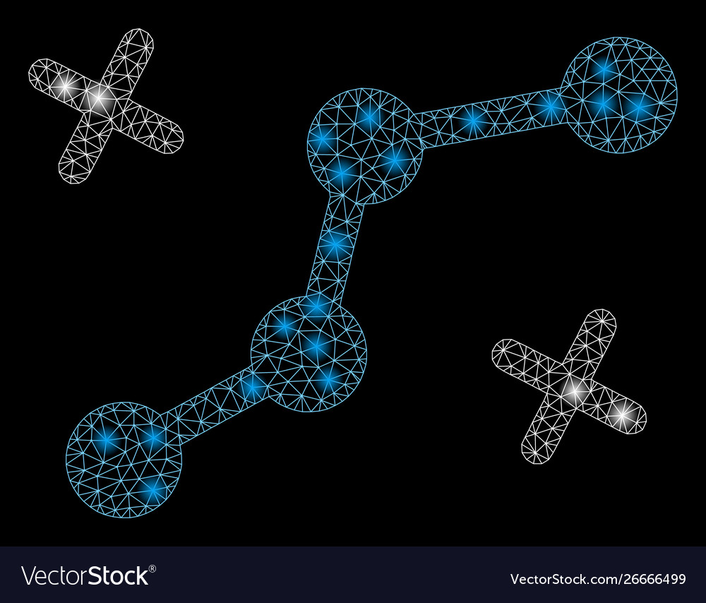Flare mesh network route points with spots vector image Flare mesh network route points with spots