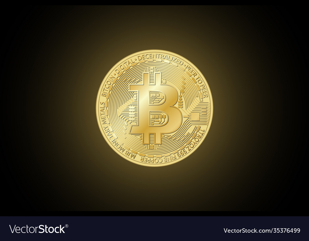 Golden Bitcoin Münze Krypto Währung Symbol