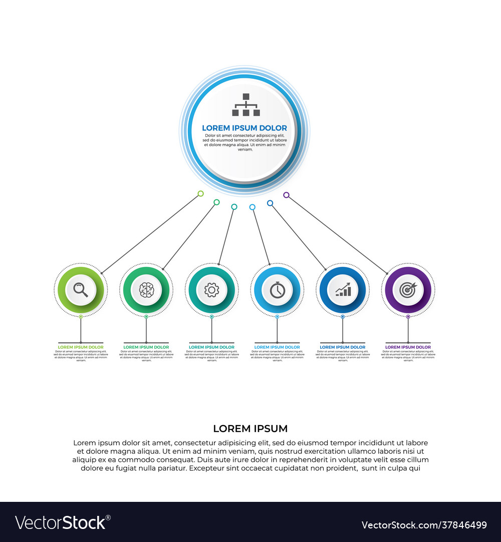 Infografik Organisation Design Template bunt