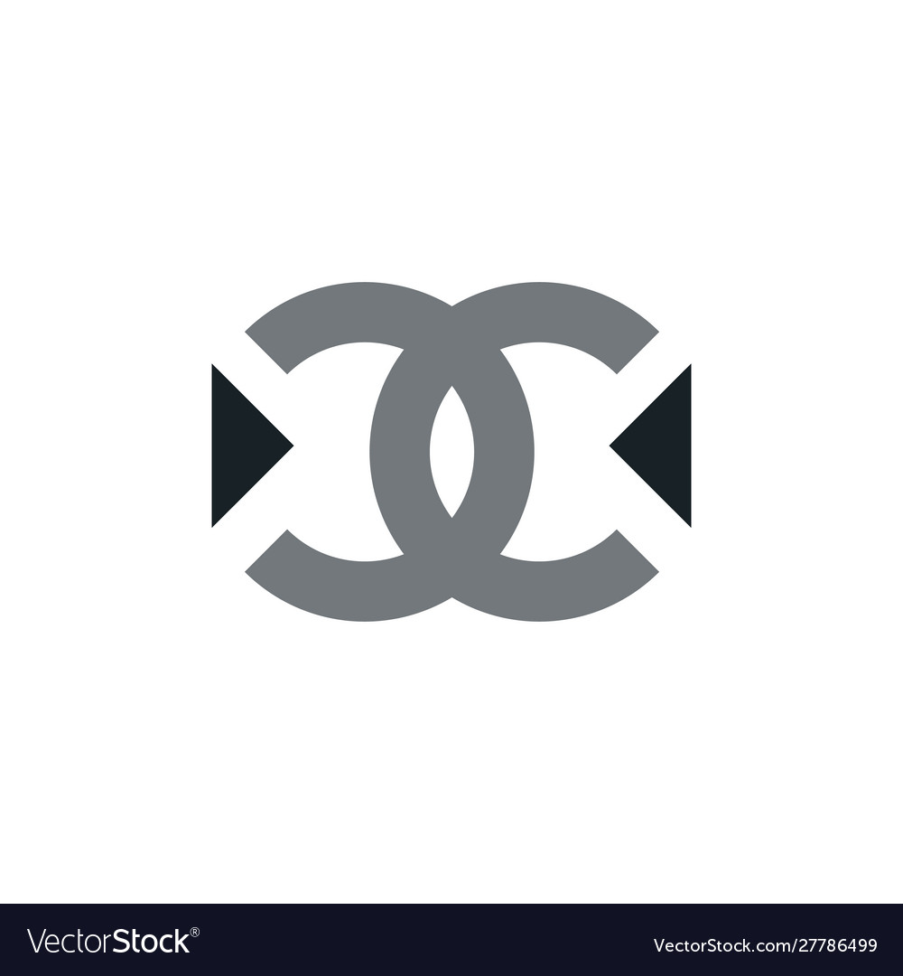 Initial letter cc linked with triangles logo Vector Image