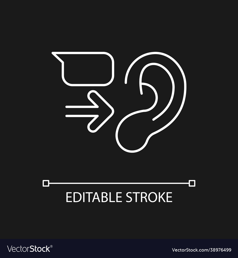 Message receiver white linear icon for dark theme vector image Message receiver white linear icon for dark theme