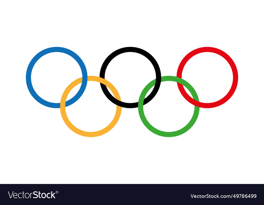 Olympic rings games logo Royalty Free Vector Image