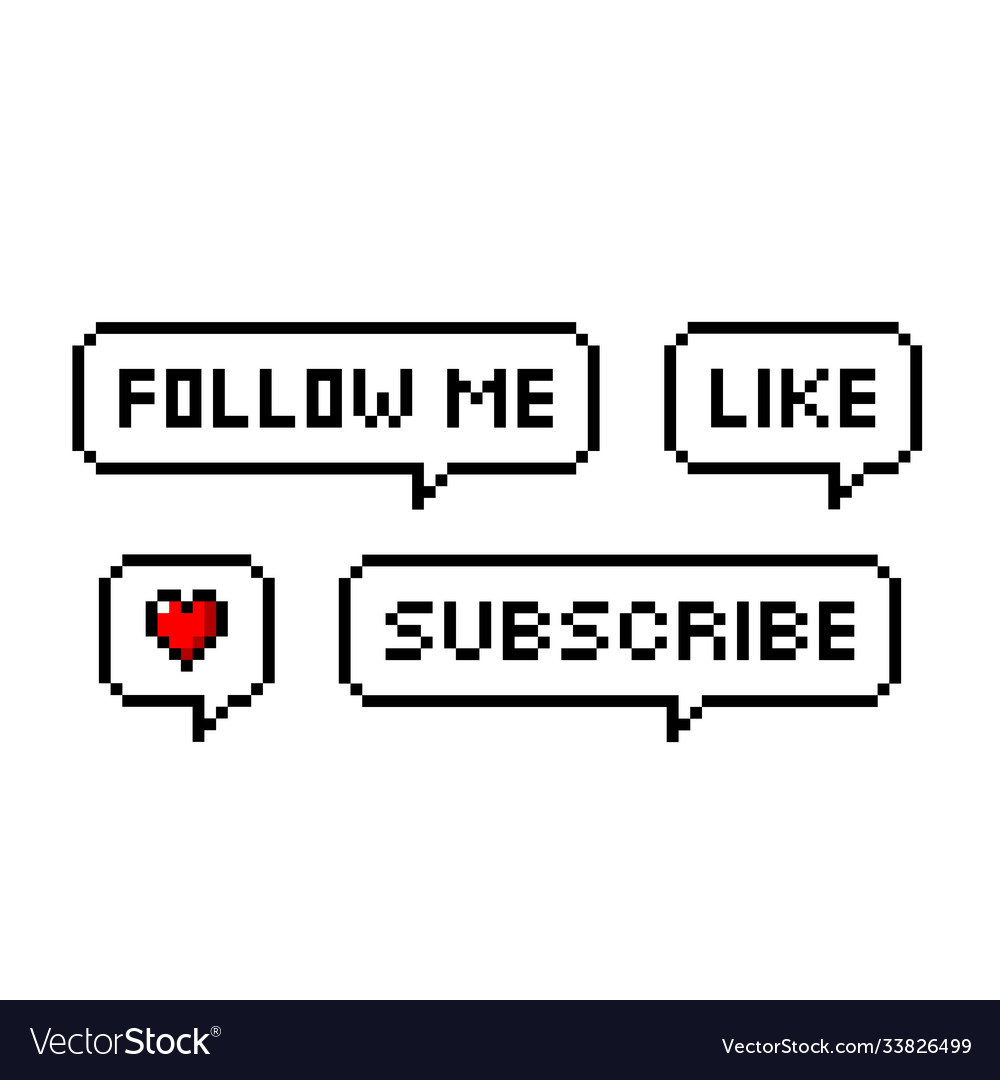 Pixel art 8-bit speech bubbles follow me like