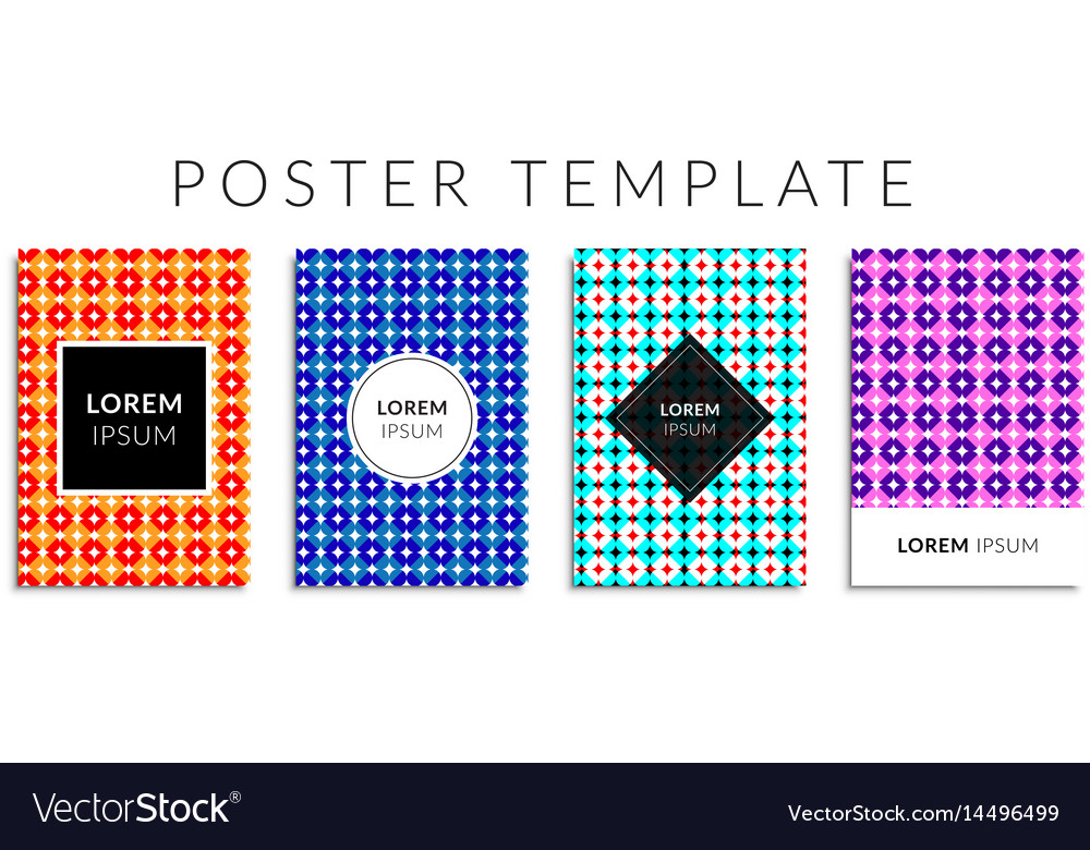 Poster set with colorful circle shape pattern