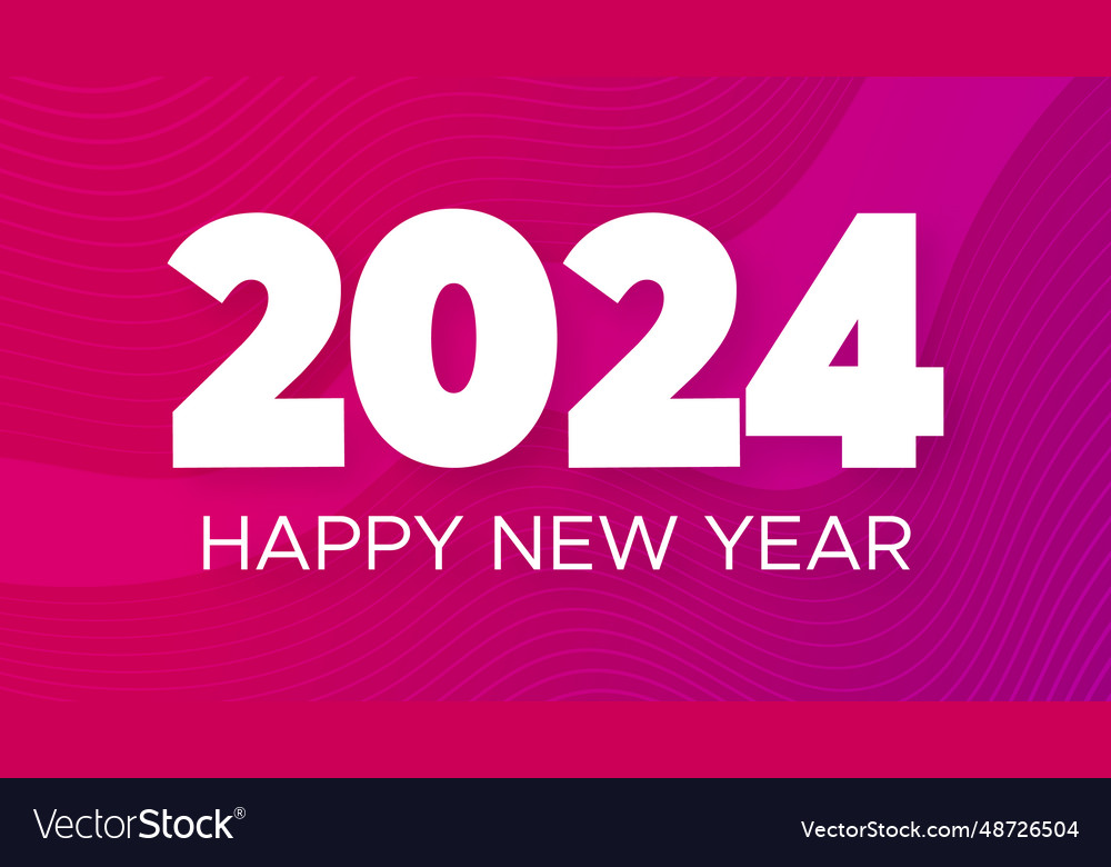 2024 happy new year on colorful background Vector Image