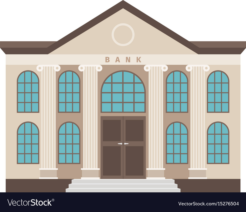 Download Bank cartoon colorful flat building icon Vector Image