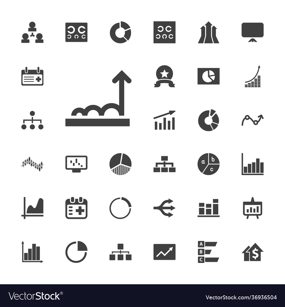 Chart icons Royalty Free Vector Image - VectorStock