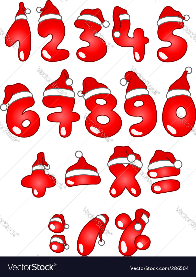 Download Christmas numbers Royalty Free Vector Image - VectorStock