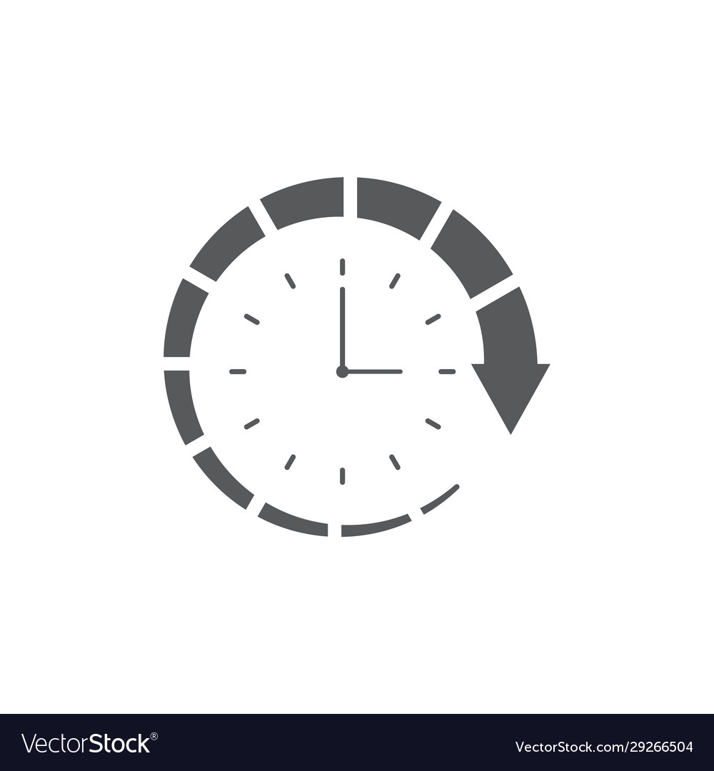 Clock and Circular Arrow Icon