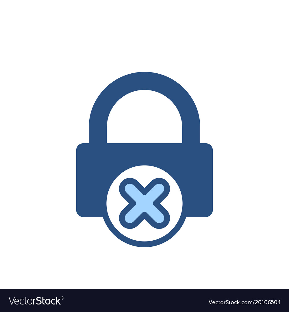 Denied lock password private secure icon