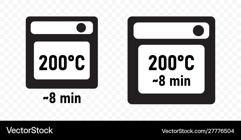 Food cooking oven instruction with temperature Vector Image