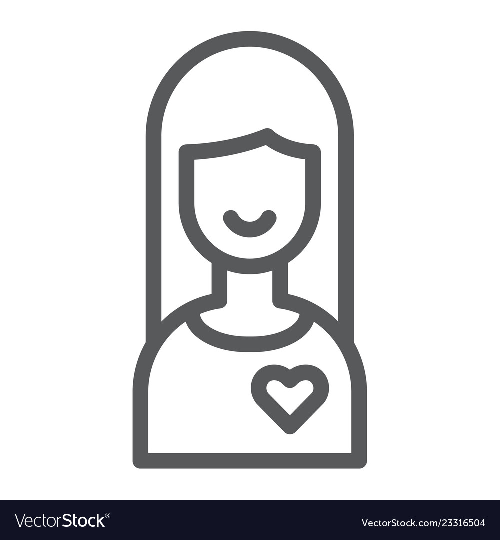 Freundin Linie Symbol weiblich und liebe Mädchen Zeichen